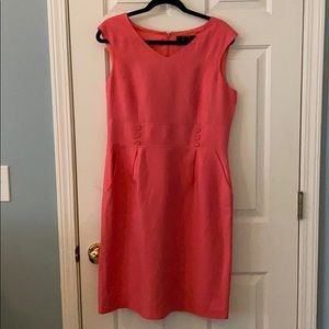 Alex Marie Coral Pink Linen Dress Lined & Pockets